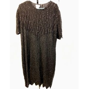 🖤Brilliante by J.D Black beaded dress 2x🖤